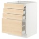 SEKTION / MAXIMERA Gabin bajo sup extensible 3 cajnes, blanco/Askersund efecto fresno claro, 61x61x76 cm