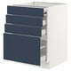 SEKTION / MAXIMERA Gabin bajo sup extensible 3 cajnes, blanco Axstad/mate azul, 61x61x76 cm