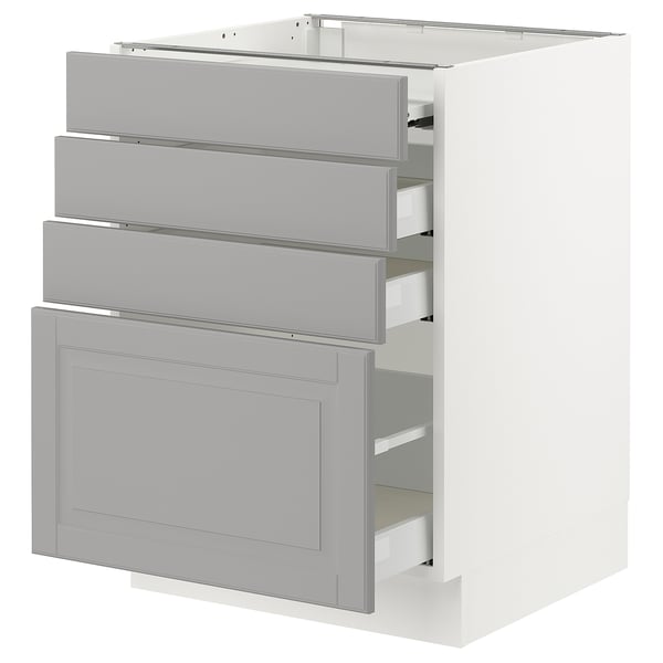 SEKTION / MAXIMERA Gabin bajo sup extensible 3 cajnes, blanco/Bodbyn gris, 61x61x76 cm
