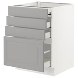 SEKTION / MAXIMERA Gabin bajo sup extensible 3 cajnes, blanco/Bodbyn gris, 61x61x76 cm