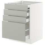 SEKTION / MAXIMERA Gabin bajo sup extensible 3 cajnes, blanco/Havstorp gris claro, 61x61x76 cm