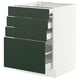 SEKTION / MAXIMERA Gabin bajo sup extensible 3 cajnes, blanco/Havstorp Verde oscuro, 61x61x76 cm