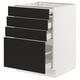 Opción: SEKTION / MAXIMERA Gabin bajo sup extensible 3 cajnes, blanco/Nickebo Carbón mate, 61x61x76 cm