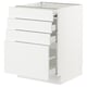 SEKTION / MAXIMERA Gabin bajo sup extensible 3 cajnes, blanco/Ringhult blanco, 61x61x76 cm