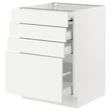 SEKTION / MAXIMERA Gabin bajo sup extensible 3 cajnes, blanco/Vallstena blanco, 61x61x76 cm