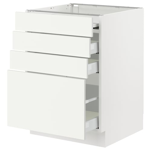SEKTION / MAXIMERA Gabin bajo sup extensible 3 cajnes, blanco/Vallstena blanco, 61x61x76 cm