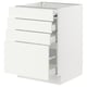 SEKTION / MAXIMERA Gabin bajo sup extensible 3 cajnes, blanco/Vallstena blanco, 61x61x76 cm
