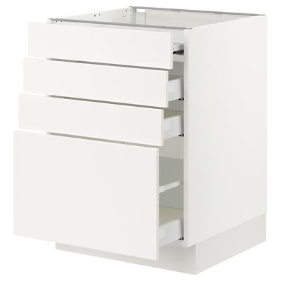 SEKTION / MAXIMERA Gabin bajo sup extensible 3 cajnes, blanco/Veddinge blanco, 61x61x76 cm
