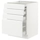 Opción: SEKTION / MAXIMERA Gabin bajo sup extensible 3 cajnes, blanco/Voxtorp blanco mate, 61x61x76 cm