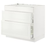 SEKTION / MAXIMERA Gabin bj p/prrilla y extrctor+cajón, blanco/Bodbyn hueso, 91x61x76 cm