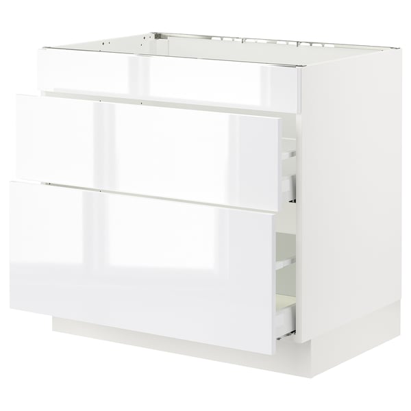 SEKTION / MAXIMERA Gabin bj p/prrilla y extrctor+cajón, blanco/Ringhult blanco, 91x61x76 cm