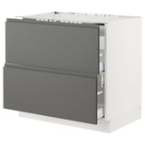 SEKTION / MAXIMERA Gabin bj p/prrilla y extrctor+cajón, blanco/Voxtorp gris oscuro, 91x61x76 cm
