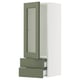 SEKTION / MAXIMERA Gabin pared 1 prta vidrio 2 cajones, blanco/Axstad verde grisáceo, 38x37x102 cm