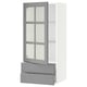 SEKTION / MAXIMERA Gabin pared 1 prta vidrio 2 cajones, blanco/Bodbyn gris, 46x37x102 cm