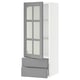 SEKTION / MAXIMERA Gabin pared 1 prta vidrio 2 cajones, blanco/Bodbyn gris, 38x37x102 cm