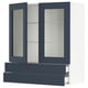 Opción: SEKTION / MAXIMERA Gabin pared 2 prtas vidrio 2 cjnes, blanco Axstad/mate azul, 91x37x102 cm