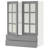 SEKTION / MAXIMERA Gabin pared 2 prtas vidrio 2 cjnes, blanco/Bodbyn gris, 76x37x102 cm