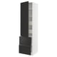 SEKTION / MAXIMERA Gabinete alto 1 puerta 4 cajones, blanco/Nickebo Carbón mate, 61x61x229 cm