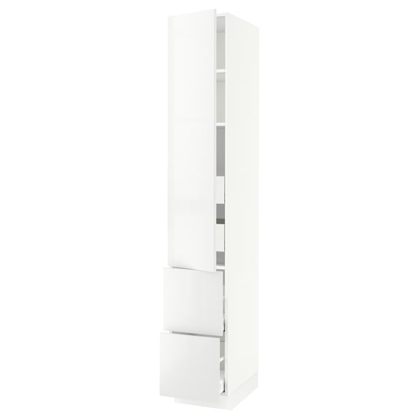 SEKTION / MAXIMERA Gabinete alto 1 puerta 4 cajones, blanco/Ringhult blanco, 38x61x229 cm