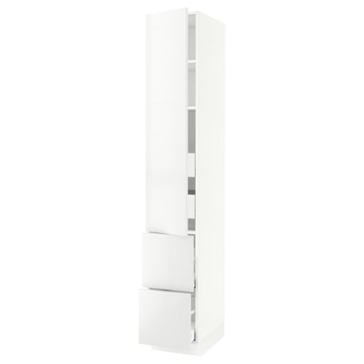 SEKTION / MAXIMERA Gabinete alto 1 puerta 4 cajones, blanco/Ringhult blanco, 38x61x229 cm