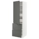 SEKTION / MAXIMERA Gabinete alto 1 puerta 4 cajones, blanco/Voxtorp gris oscuro, 61x61x203 cm