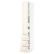 SEKTION / MAXIMERA Gabinete alto 1 puerta 5 cajones, blanco/Bodbyn hueso, 38x61x229 cm