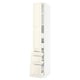 SEKTION / MAXIMERA Gabinete alto 1 puerta 5 cajones, blanco/Bodbyn hueso, 38x61x229 cm