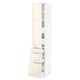 SEKTION / MAXIMERA Gabinete alto 1 puerta 5 cajones, blanco/Bodbyn hueso, 38x61x203 cm