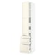 SEKTION / MAXIMERA Gabinete alto 1 puerta 5 cajones, blanco/Bodbyn hueso, 46x61x229 cm