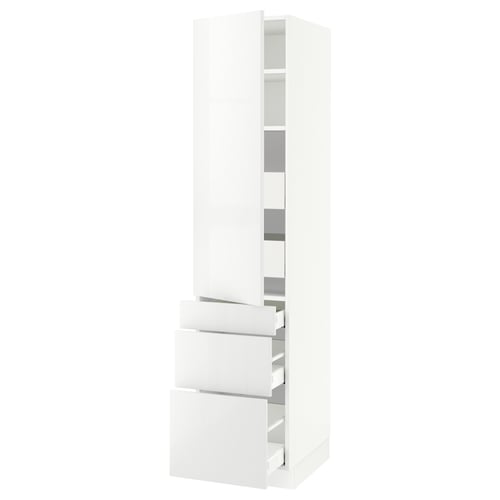 SEKTION / MAXIMERA Gabinete alto 1 puerta 5 cajones, blanco/Ringhult blanco, 46x61x203 cm