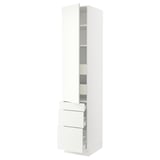 SEKTION / MAXIMERA Gabinete alto 1 puerta 5 cajones, blanco/Vallstena blanco, 46x61x229 cm