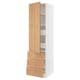 SEKTION / MAXIMERA Gabinete alto 1 puerta 5 cajones, blanco/Vedhamn roble, 61x61x229 cm