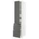 SEKTION / MAXIMERA Gabinete alto 1 puerta 5 cajones, blanco/Voxtorp gris oscuro, 46x61x203 cm