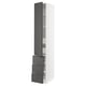 SEKTION / MAXIMERA Gabinete alto 1 puerta 5 cajones, blanco/Voxtorp gris oscuro, 38x61x229 cm