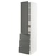 SEKTION / MAXIMERA Gabinete alto 1 puerta 5 cajones, blanco/Voxtorp gris oscuro, 46x61x203 cm
