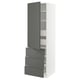 SEKTION / MAXIMERA Gabinete alto 1 puerta 5 cajones, blanco/Voxtorp gris oscuro, 61x61x203 cm