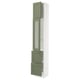 Opción: SEKTION / MAXIMERA Gabinete alto 2 puertas 2 cajones, blanco/Axstad verde grisáceo, 38x37x229 cm