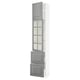 SEKTION / MAXIMERA Gabinete alto 2 puertas 2 cajones, blanco/Bodbyn gris, 46x37x229 cm