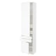 SEKTION / MAXIMERA Gabinete alto 2 puertas 4 cajones, blanco Enköping/blanco efecto madera, 61x37x229 cm