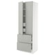 SEKTION / MAXIMERA Gabinete alto 2 puertas 4 cajones, blanco/Havstorp gris claro, 76x61x229 cm