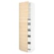 SEKTION / MAXIMERA Gabinete alto 2 puertas 5 cajones, blanco/Askersund efecto fresno claro, 61x61x229 cm