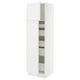 SEKTION / MAXIMERA Gabinete alto 2 puertas 5 cajones, blanco/Axstad blanco mate, 61x61x203 cm