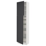 SEKTION / MAXIMERA Gabinete alto 2 puertas 5 cajones, blanco Axstad/mate azul, 61x37x229 cm
