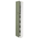 SEKTION / MAXIMERA Gabinete alto 2 puertas 5 cajones, blanco/Axstad verde grisáceo, 38x37x229 cm