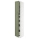 SEKTION / MAXIMERA Gabinete alto 2 puertas 5 cajones, blanco/Axstad verde grisáceo, 38x61x229 cm