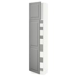 SEKTION / MAXIMERA Gabinete alto 2 puertas 5 cajones, blanco/Bodbyn gris, 46x37x203 cm