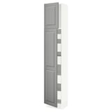 SEKTION / MAXIMERA Gabinete alto 2 puertas 5 cajones, blanco/Bodbyn gris, 38x37x203 cm