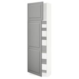 SEKTION / MAXIMERA Gabinete alto 2 puertas 5 cajones, blanco/Bodbyn gris, 61x37x203 cm