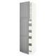SEKTION / MAXIMERA Gabinete alto 2 puertas 5 cajones, blanco/Bodbyn gris, 61x61x229 cm
