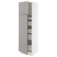 SEKTION / MAXIMERA Gabinete alto 2 puertas 5 cajones, blanco/Bodbyn gris, 61x61x203 cm